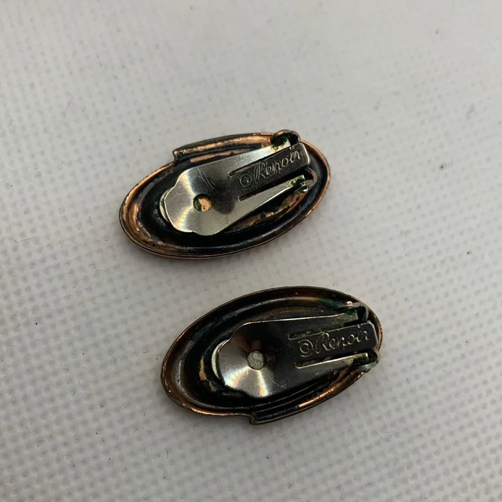 Renoir of California Copper Brooch and Earring set Geometric Abstract - Picture 2 of 5